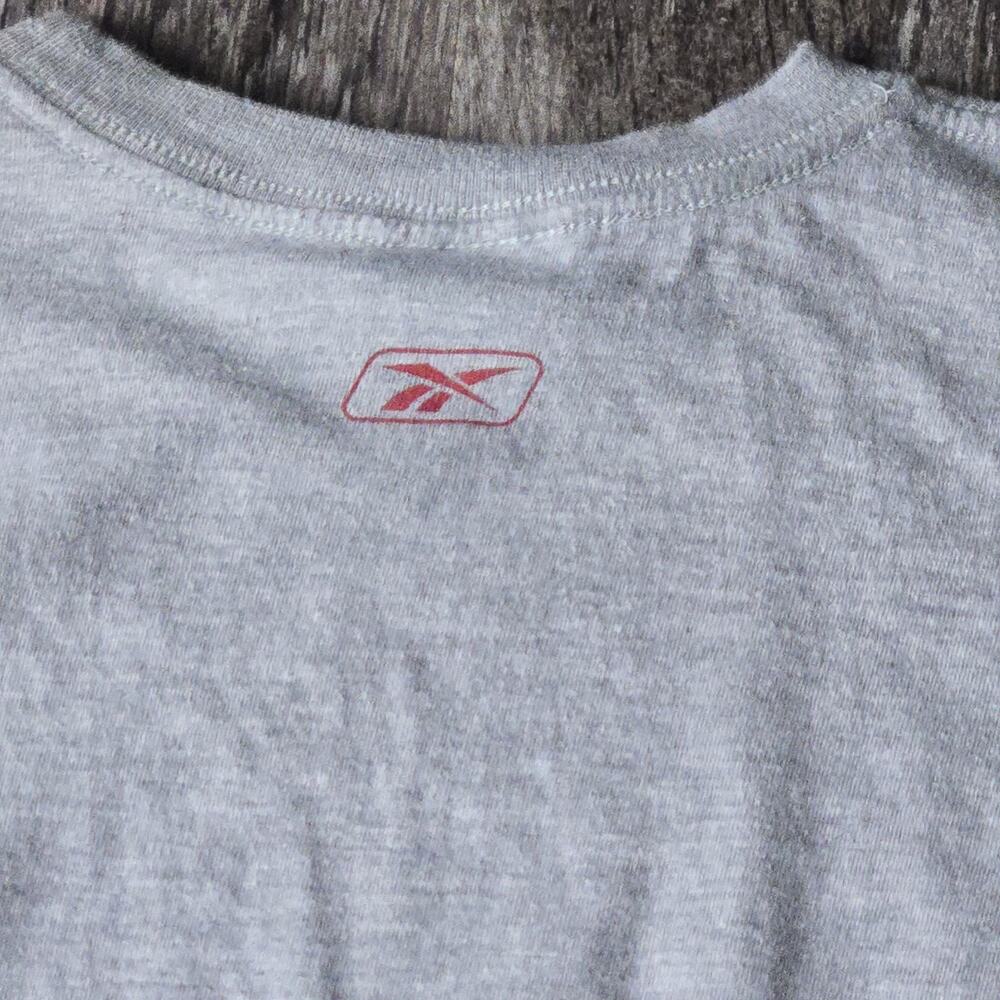 VINTAGE Reebok Shirt Womens Large Gray Running Run This Town Graphic Long Sleeve - Picture 8 of 8
